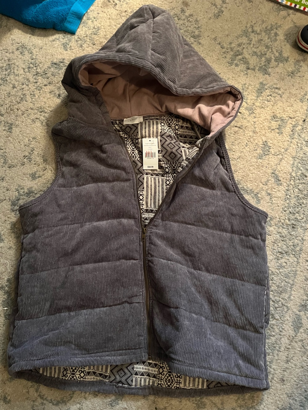 Women’s Quilted Corduroy Vest - Gray